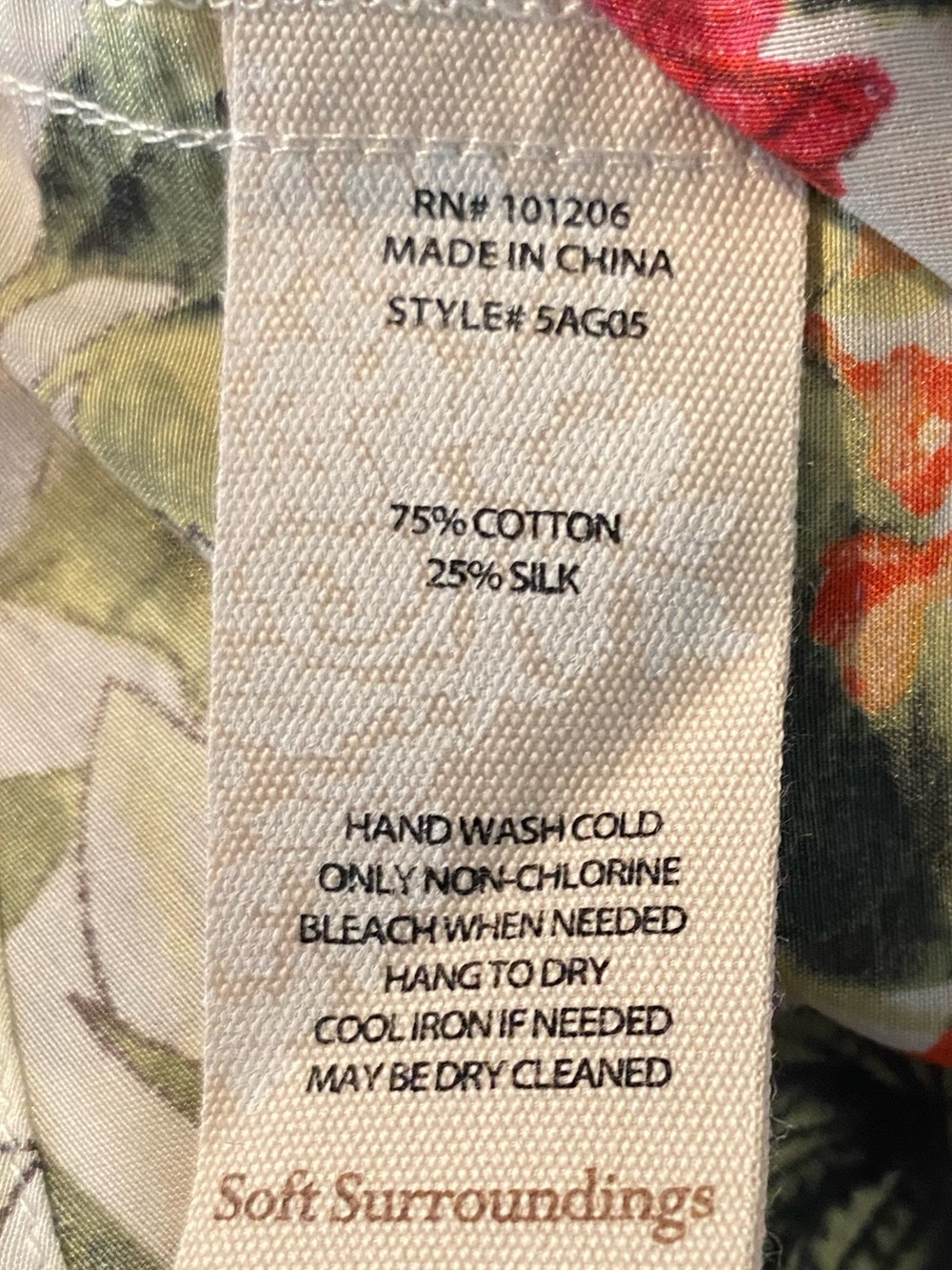 SOFT SURROUNDINGS SILK BLEND FLORAL POP OVER TUNIC TOP BLOUSE SZ 2X - Picture 4 of 4